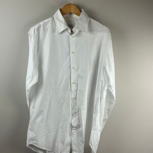 Armani Collezioni White Made in Italy Button Down Shirt Large